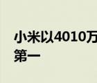 小米以4010万台的销量25%的市场份额排名第一