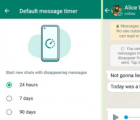WhatsApp添加了将消失的消息设为系统默认值的选项