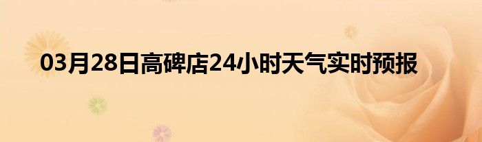 03月28日高碑店24小时天气实时预报