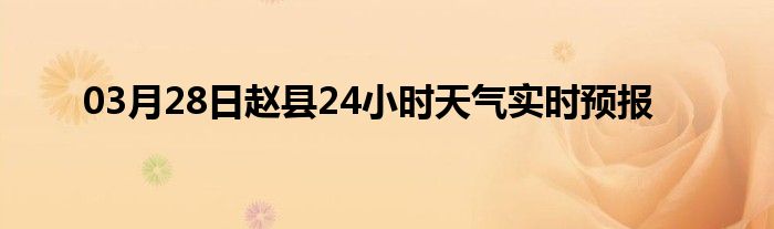 03月28日赵县24小时天气实时预报