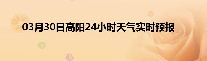 03月30日高阳24小时天气实时预报