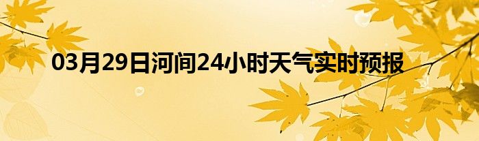 03月29日河间24小时天气实时预报