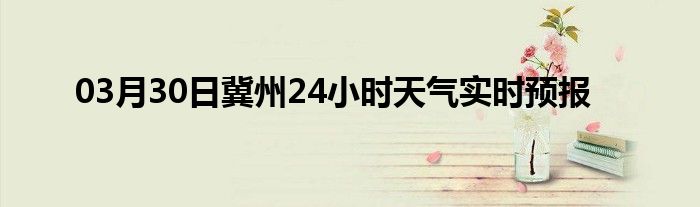 03月30日冀州24小时天气实时预报