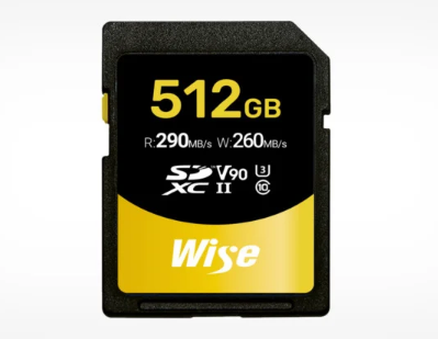 Wise 推出全球首款 512GB V90 UHS-II SD 卡