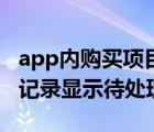 app内购买项目付款后显示待处理（app购买记录显示待处理）