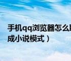 手机qq浏览器怎么取消小说模式（QQ浏览器APP怎么设置成小说模式）