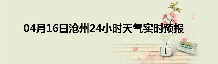 04月16日沧州24小时天气实时预报