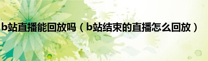 b站直播能回放吗（b站结束的直播怎么回放）