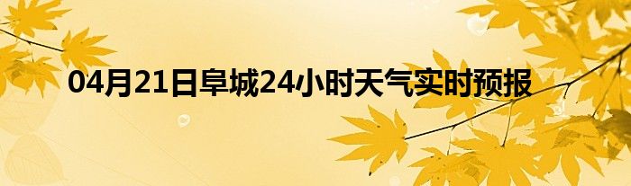 04月21日阜城24小时天气实时预报