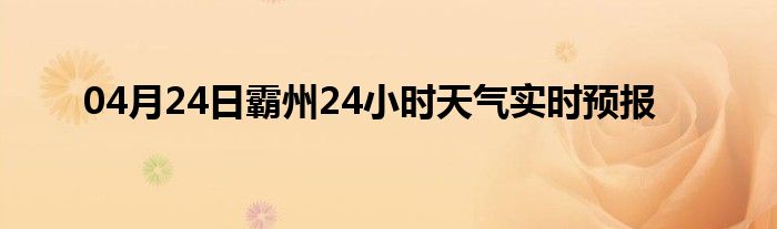 04月24日霸州24小时天气实时预报