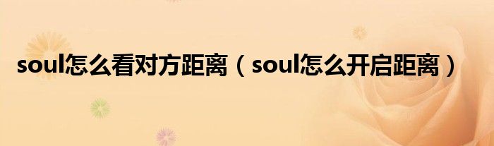 soul怎么看对方距离（soul怎么开启距离）