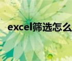 excel筛选怎么用视频（excel筛选怎么用）