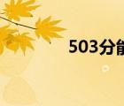 503分能上什么大学（503）