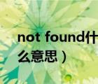 not found什么意思中文（not found是什么意思）