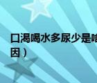 口渴喝水多尿少是啥毛病怎么办（口渴喝水多尿多是什么原因）