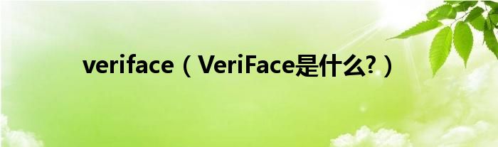 veriface（VeriFace是什么?）