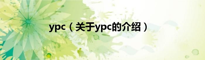 ypc（关于ypc的介绍）