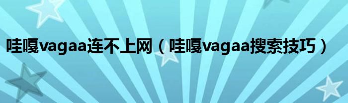 哇嘎vagaa连不上网（哇嘎vagaa搜索技巧）