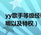 yy歌手等级经验表.等级勋章（YY歌手等级说明以及特权）