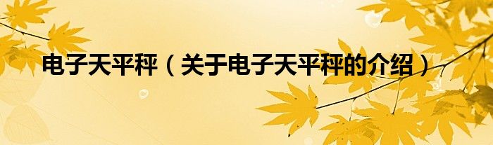 电子天平秤（关于电子天平秤的介绍）