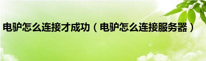 电驴怎么连接才成功（电驴怎么连接服务器）