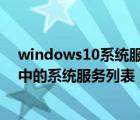 windows10系统服务怎么打开（怎么打开win10系统电脑中的系统服务列表）