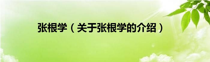 张根学（关于张根学的介绍）