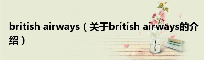 british airways（关于british airways的介绍）