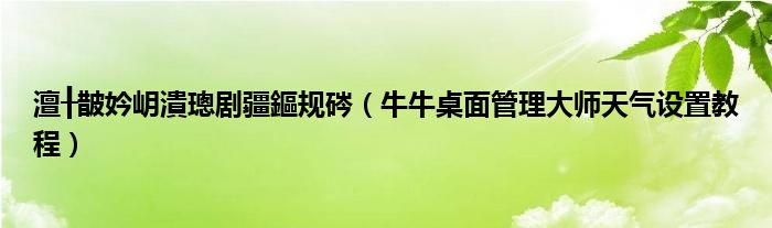 澶╂皵妗岄潰璁剧疆鏂规硶（牛牛桌面管理大师天气设置教程）