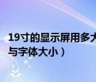 19寸的显示屏用多大分辨率合适（19寸LCD怎么兼顾分辨率与字体大小）