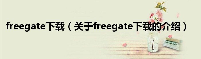 freegate下载（关于freegate下载的介绍）