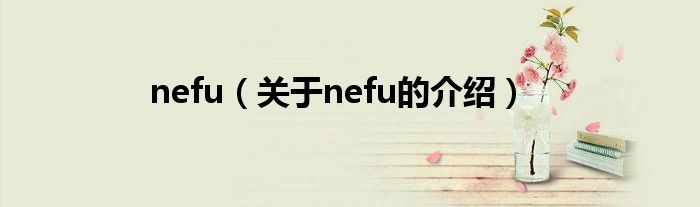 nefu（关于nefu的介绍）