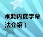 视频内嵌字幕（终极解码给视频添加字幕的方法介绍）