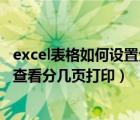 excel表格如何设置分页预览（excel的分页预览怎么设置并查看分几页打印）