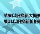 苹果以旧换新大概要多少钱（从苹果官方以旧换新价格表,苹果11以旧换新价格表）