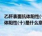 乙肝表面抗体阳性(十)是什么意思,正常是阴性（乙肝表面抗体阳性(十)是什么意思）