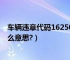 车辆违章代码16250是什么意思（机动车违法代码16250什么意思?）