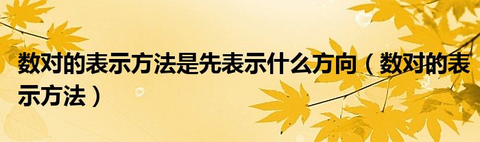 数对的表示方法是先表示什么方向（数对的表示方法）