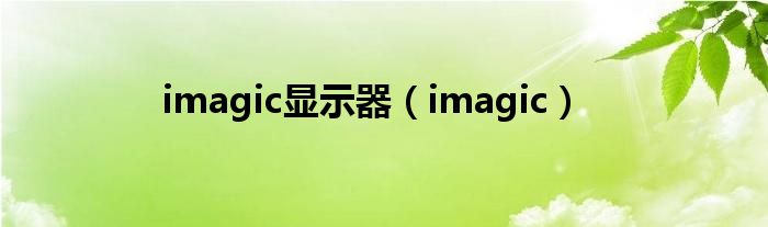 imagic显示器（imagic）