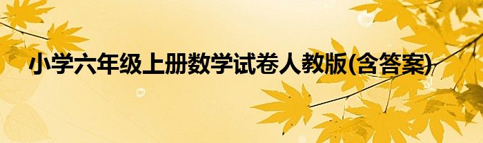 小学六年级上册数学试卷人教版(含答案)