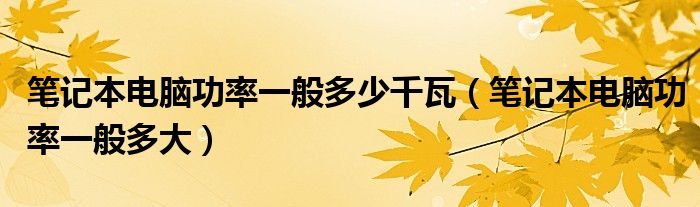 笔记本电脑功率一般多少千瓦（笔记本电脑功率一般多大）