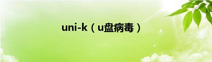 uni-k（u盘病毒）