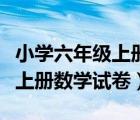 小学六年级上册数学试卷人教版（小学六年级上册数学试卷）