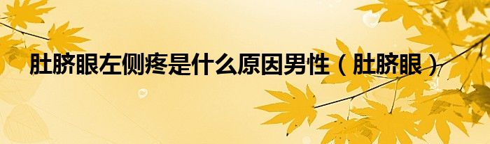 肚脐眼左侧疼是什么原因男性（肚脐眼）