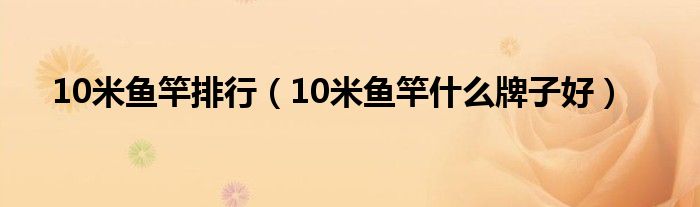 10米鱼竿排行（10米鱼竿什么牌子好）