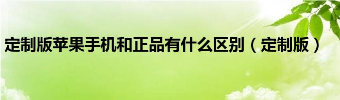 定制版苹果手机和正品有什么区别（定制版）