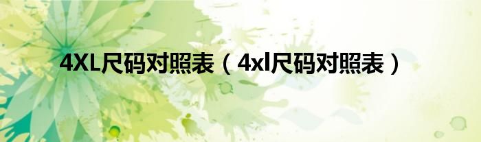 4XL尺码对照表（4xl尺码对照表）