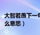 大智若愚下一句是怎么对应的（大智若愚是什么意思）