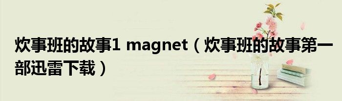 炊事班的故事1 magnet（炊事班的故事第一部迅雷下载）