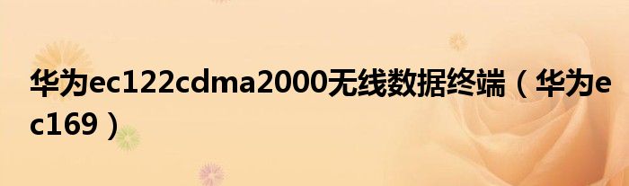 华为ec122cdma2000无线数据终端（华为ec169）